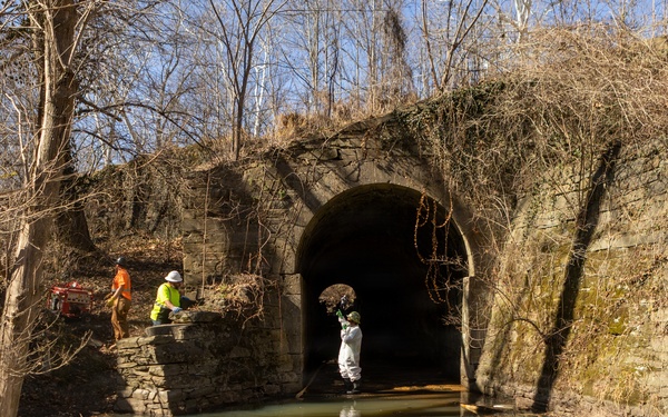 U.S. Army Corps of Engineers installs containment system in Rock Run culvert to aid Potomac Interceptor response