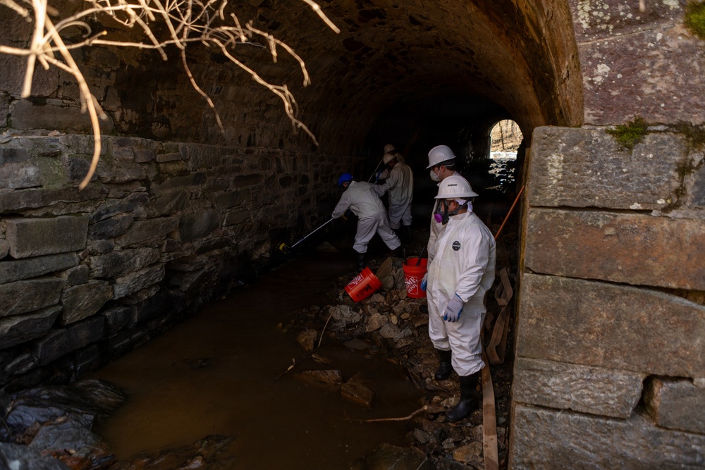 U.S. Army Corps of Engineers installs containment system in Rock Run culvert to aid Potomac Interceptor response