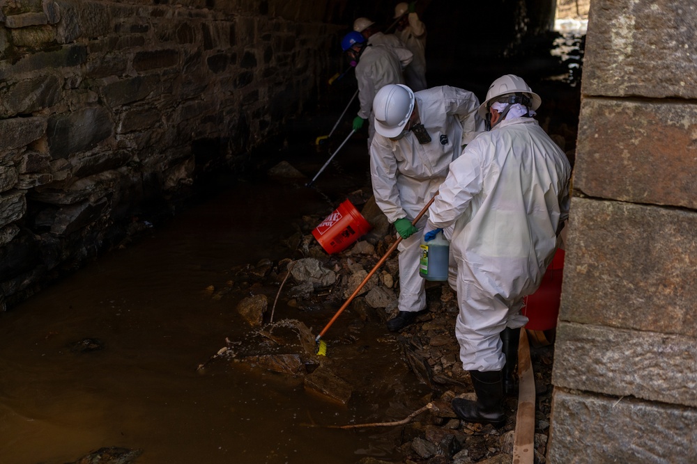 U.S. Army Corps of Engineers installs containment system in Rock Run culvert to aid Potomac Interceptor response