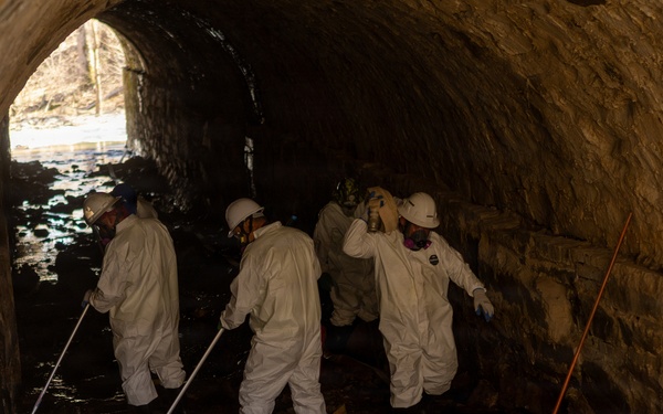 U.S. Army Corps of Engineers installs containment system in Rock Run culvert to aid Potomac Interceptor response