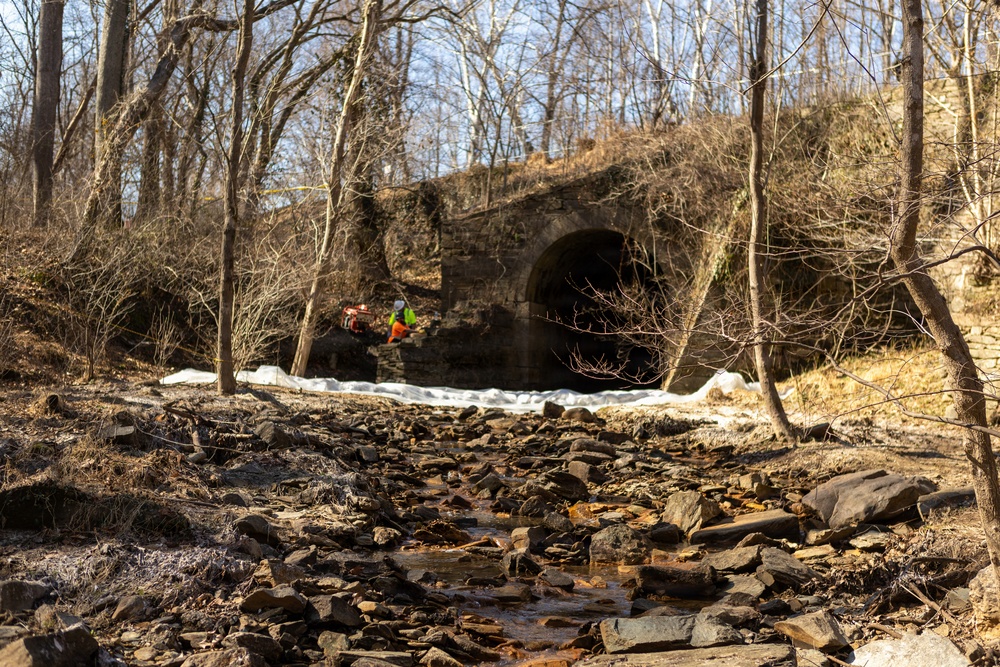 U.S. Army Corps of Engineers installs containment system in Rock Run culvert to aid Potomac Interceptor response