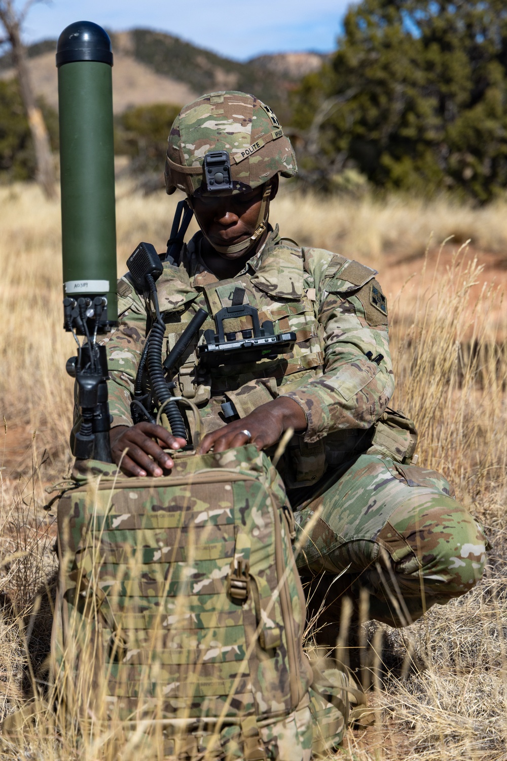 U.S. Soldiers perform tests on denied, degraded, intermittent, or limited equipment