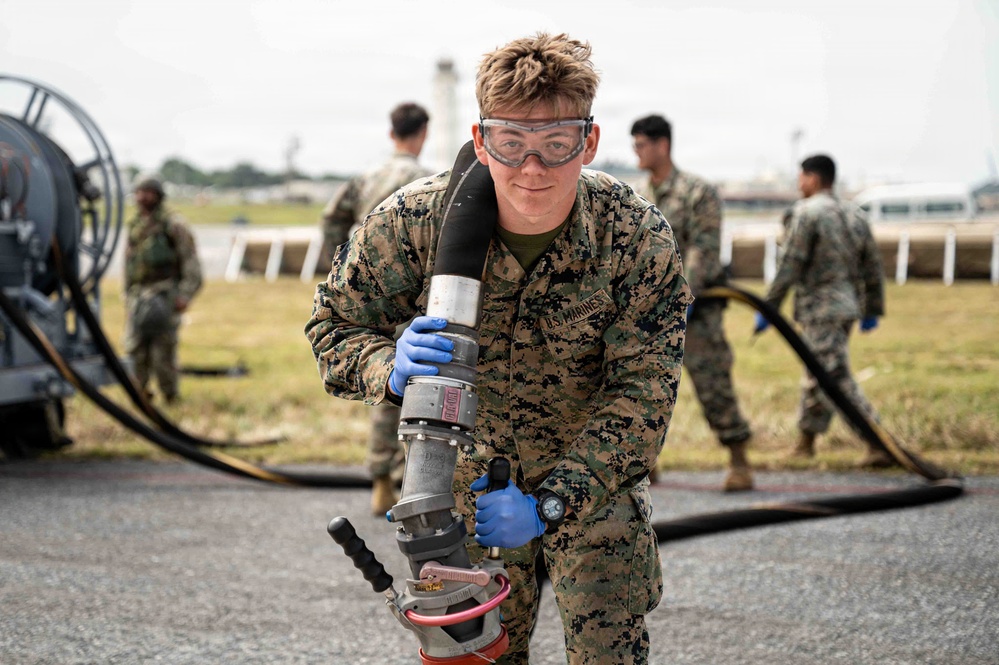 BM26: Airmen and Marines establish joint tactical fuel system