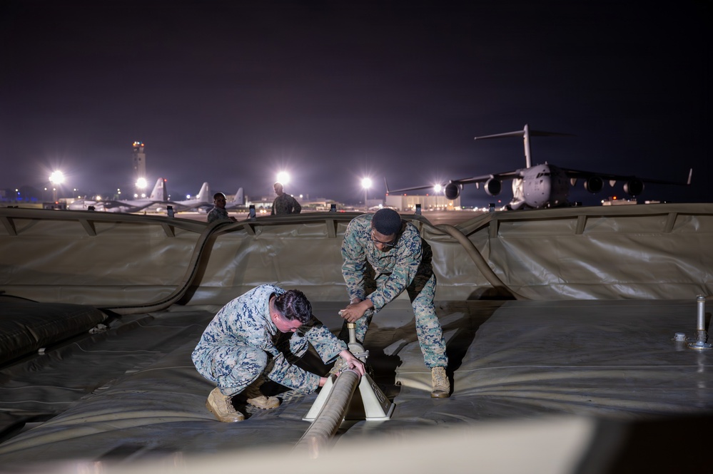 BM26: Airmen and Marines establish joint tactical fuel system