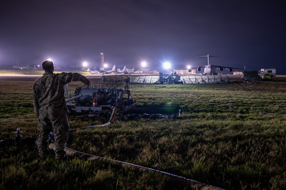 BM26: Airmen and Marines establish joint tactical fuel system