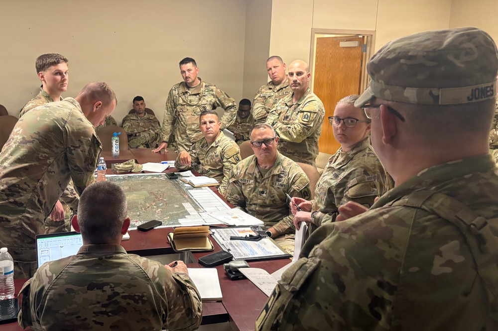 3-265th Air Defense Artillery Battalion conducts Mission Analysis Brief