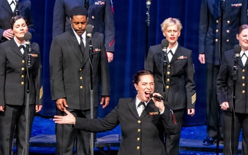 The US Navy Band Sea Chanters perform at Roberts Wesleyan University