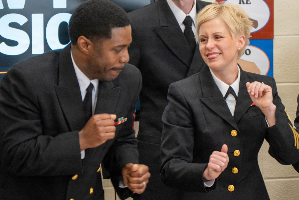 The US Navy Band Sea Chanters perform at Schalmont High School