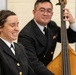 Musician 1st Class Alissa Suver of the US Navy Band Sea Chanters perform at Schalmont High School