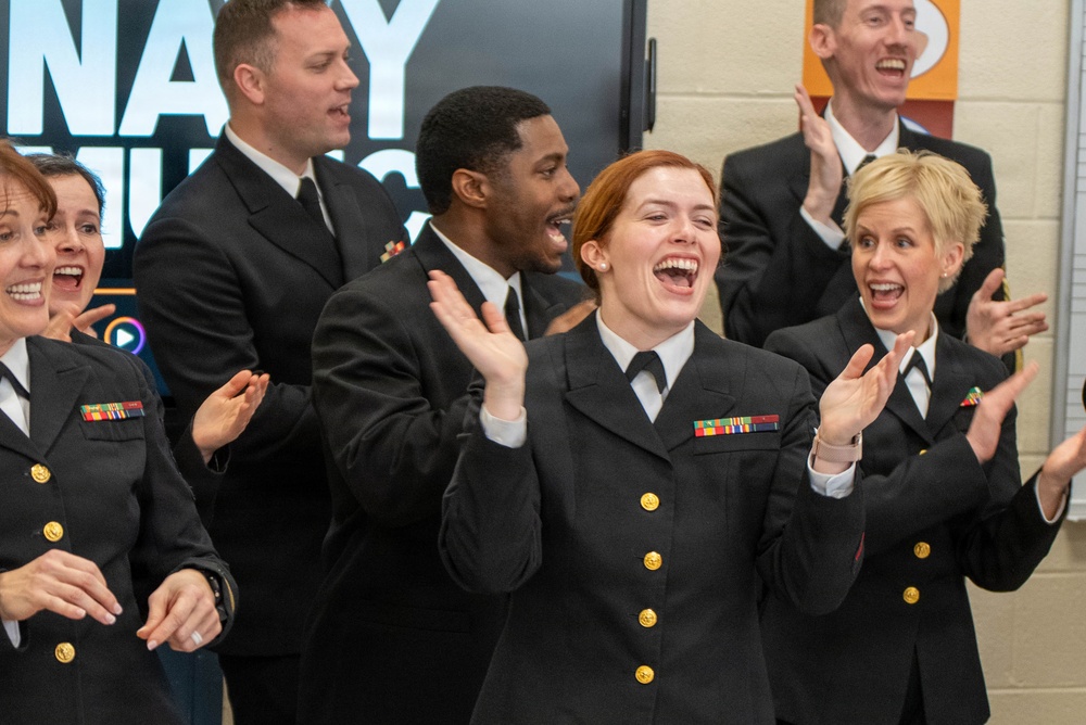 The US Navy Band Sea Chanters perform at Schalmont High School