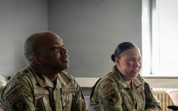 CMSgt Woods engages with Airmen during visit to Spangdahlem Air Base