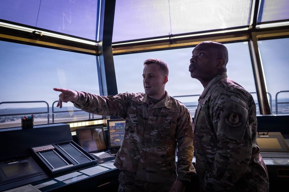 CMSgt Woods engages with Airmen during visit to Spangdahlem Air Base