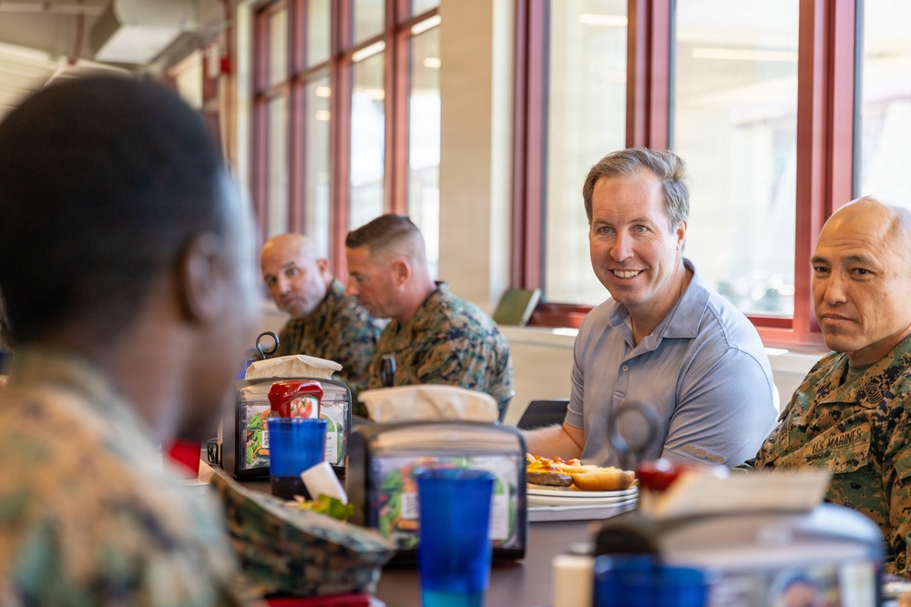 Assistant Secretary of the Navy for Manpower and Reserve Affairs, the Honorable Benjamin C. Kohlmann, visits I Marine Expeditionary Force