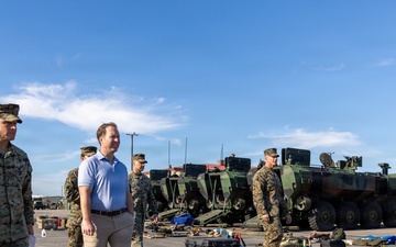 Assistant Secretary of the Navy for Manpower and Reserve Affairs, the Honorable Benjamin C. Kohlmann, visits I Marine Expeditionary Force