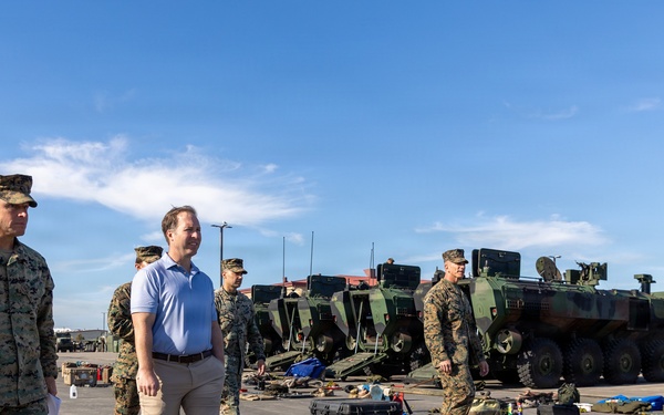 Assistant Secretary of the Navy for Manpower and Reserve Affairs, the Honorable Benjamin C. Kohlmann, visits I Marine Expeditionary Force