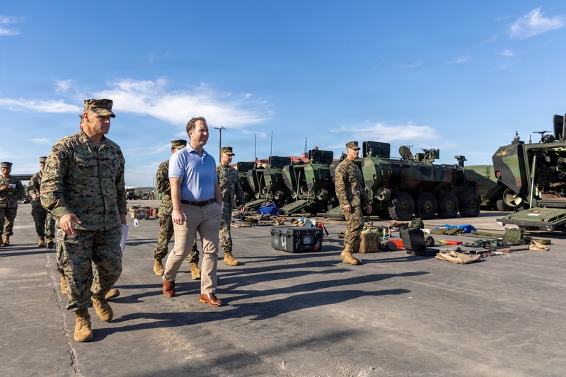 Assistant Secretary of the Navy for Manpower and Reserve Affairs, the Honorable Benjamin C. Kohlmann, visits I Marine Expeditionary Force