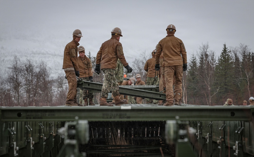 U.S. Navy Seabees construct 14-bay MGB