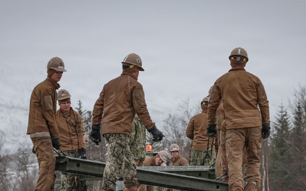 U.S. Navy Seabees construct 14-bay MGB