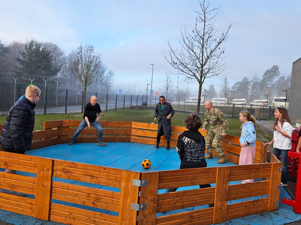 New gaga ball pit brings comfort of home to students at USAG Stuttgart
