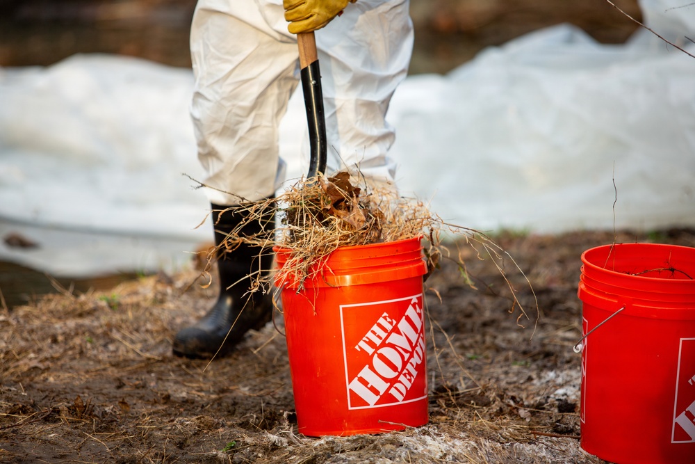 U.S. Army Corps of Engineers crews continue remediation activities at Potomac Interceptor Collapse Site