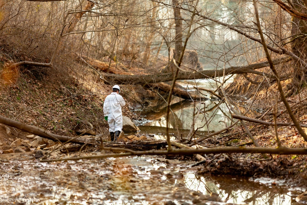 U.S. Army Corps of Engineers crews continue remediation activities at Potomac Interceptor Collapse Site
