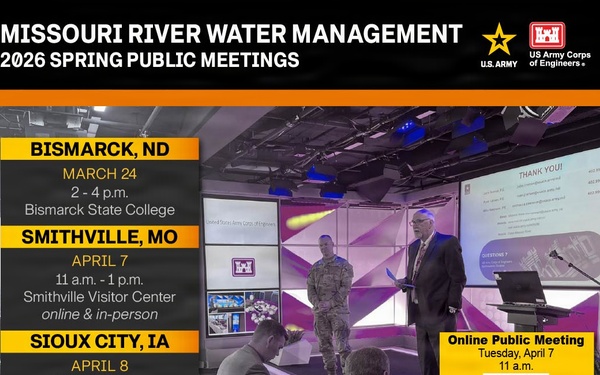 Join USACE water managers for public meetings on Missouri River system operations