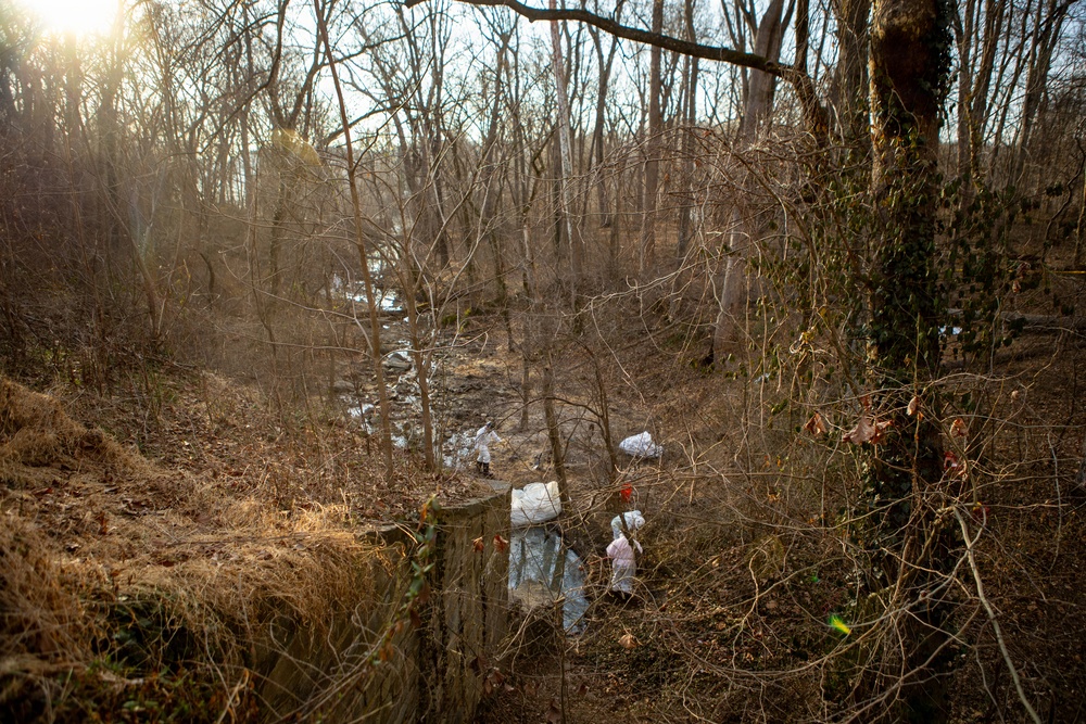 U.S. Army Corps of Engineers crews continue remediation activities at Potomac Interceptor Collapse Site