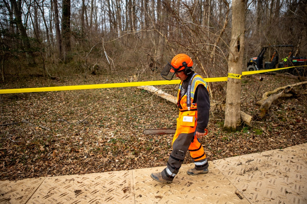 U.S. Army Corps of Engineers crews continue remediation activities at Potomac Interceptor Collapse Site