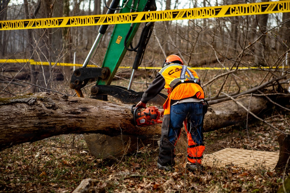 U.S. Army Corps of Engineers crews continue remediation activities at Potomac Interceptor Collapse Site