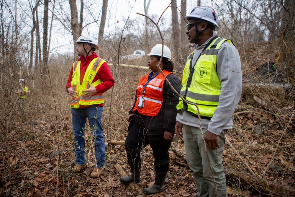 U.S. Army Corps of Engineers crews continue remediation activities at Potomac Interceptor Collapse Site