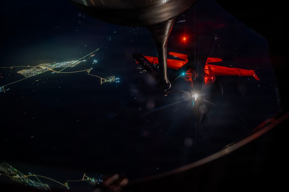 US Air Force KC-135 conducts aerial refueling in support of Operation Epic Fury