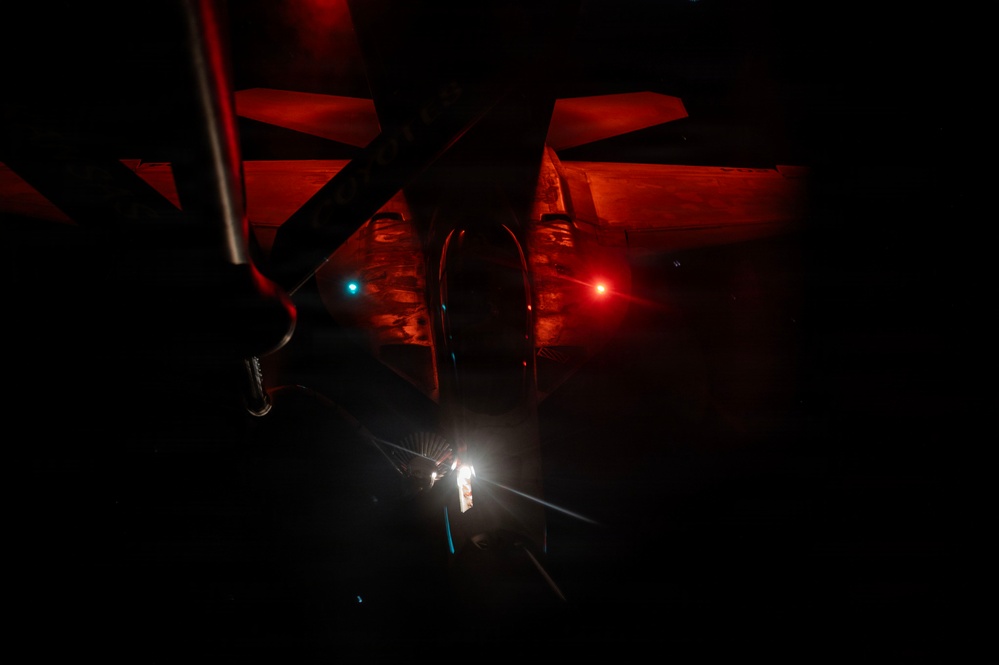 US Air Force KC-135 conducts aerial refueling in support of Operation Epic Fury