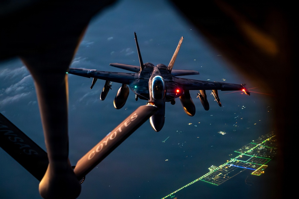 US Air Force KC-135 conducts aerial refueling in support of Operation Epic Fury