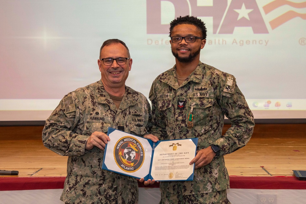 Naval Medical Forces Atlantic Sailors and Staff Recognized During All Hands Call