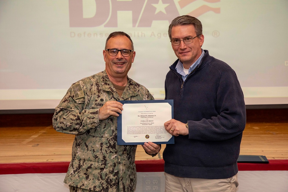 Naval Medical Forces Atlantic Sailors and Staff Recognized During All Hands Call