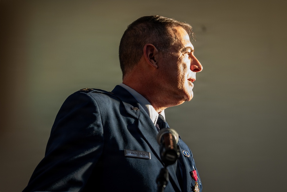 Col Brian Anderson celebrates retirement with Chief of Chaplains, family