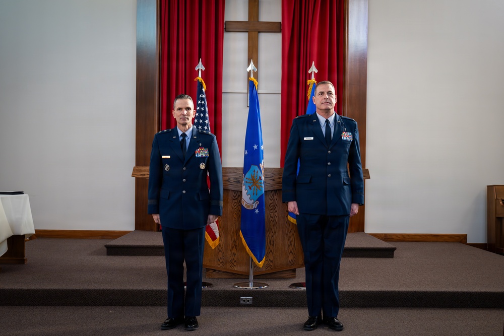 Col Brian Anderson celebrates retirement with Chief of Chaplains, family
