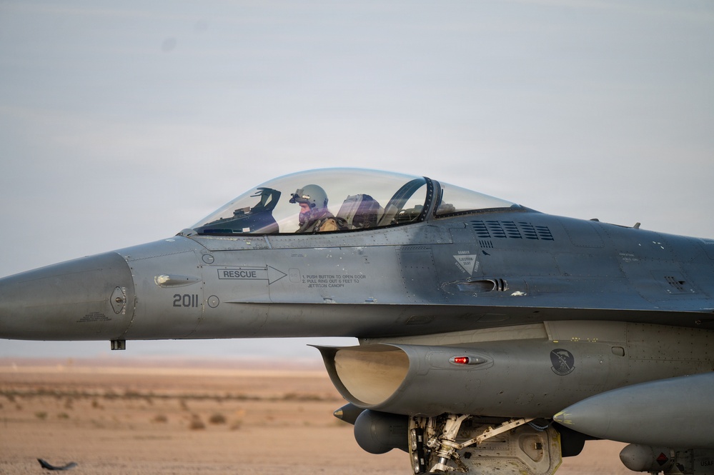 F-16Cs prepare for flight in support of Operation Epic Fury