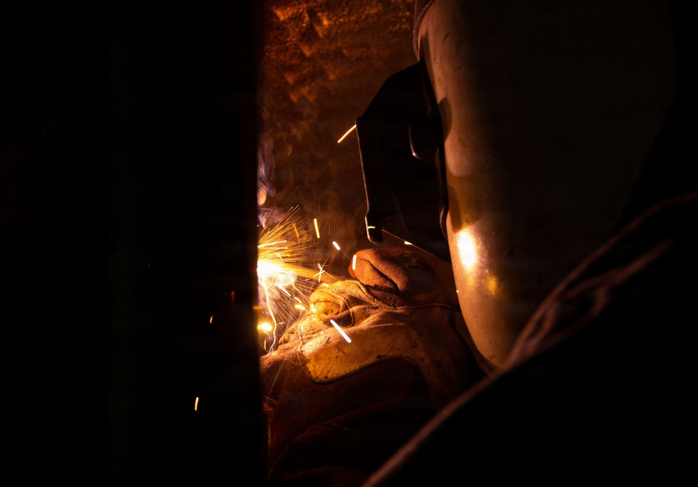 Ronald Reagan Contractors Conduct Maintenance