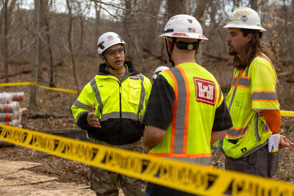 USACE Baltimore District commander visits Potomac Interceptor collapse site to review remediation work