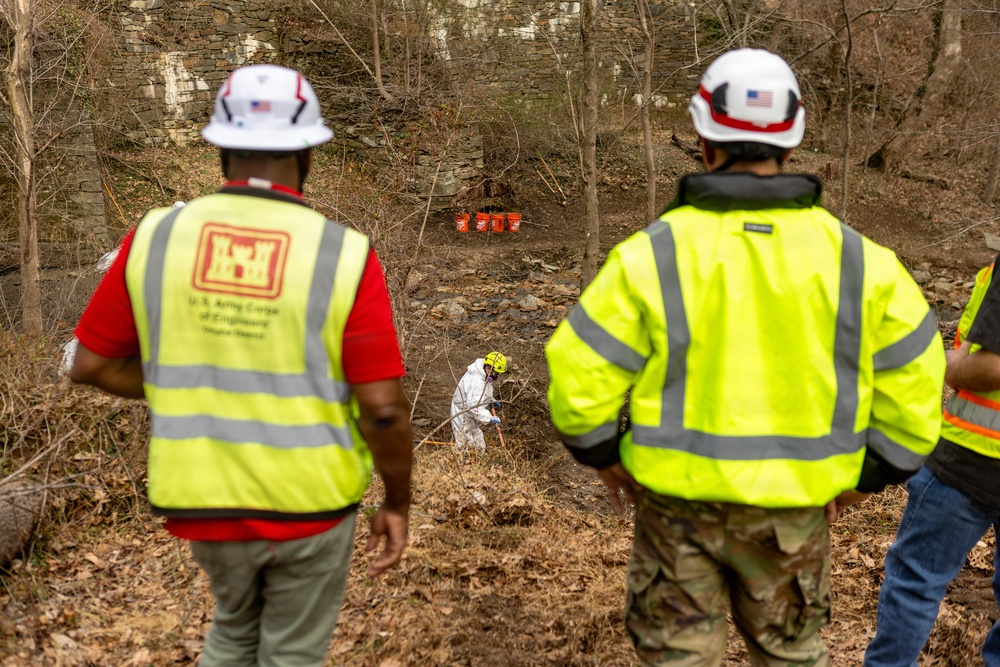 U.S. Army Corps of Engineers crews continue remediation activities at Potomac Interceptor Collapse Site