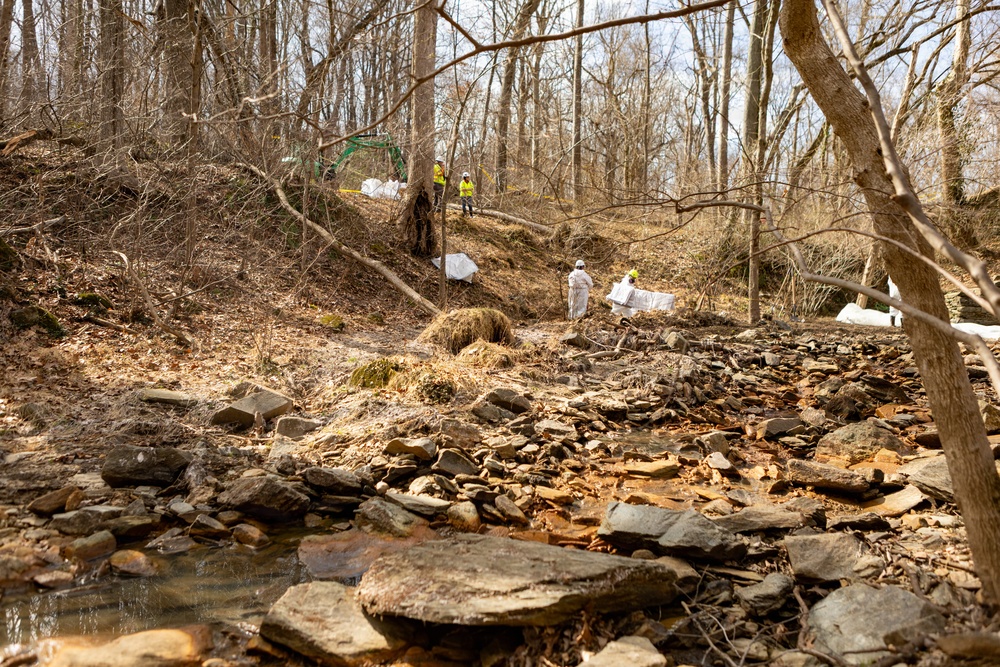 U.S. Army Corps of Engineers crews continue remediation activities at Potomac Interceptor Collapse Site