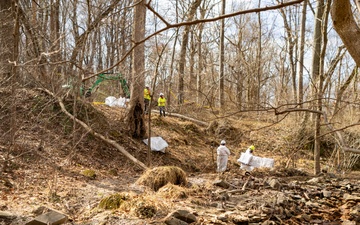 U.S. Army Corps of Engineers crews continue remediation activities at Potomac Interceptor Collapse Site