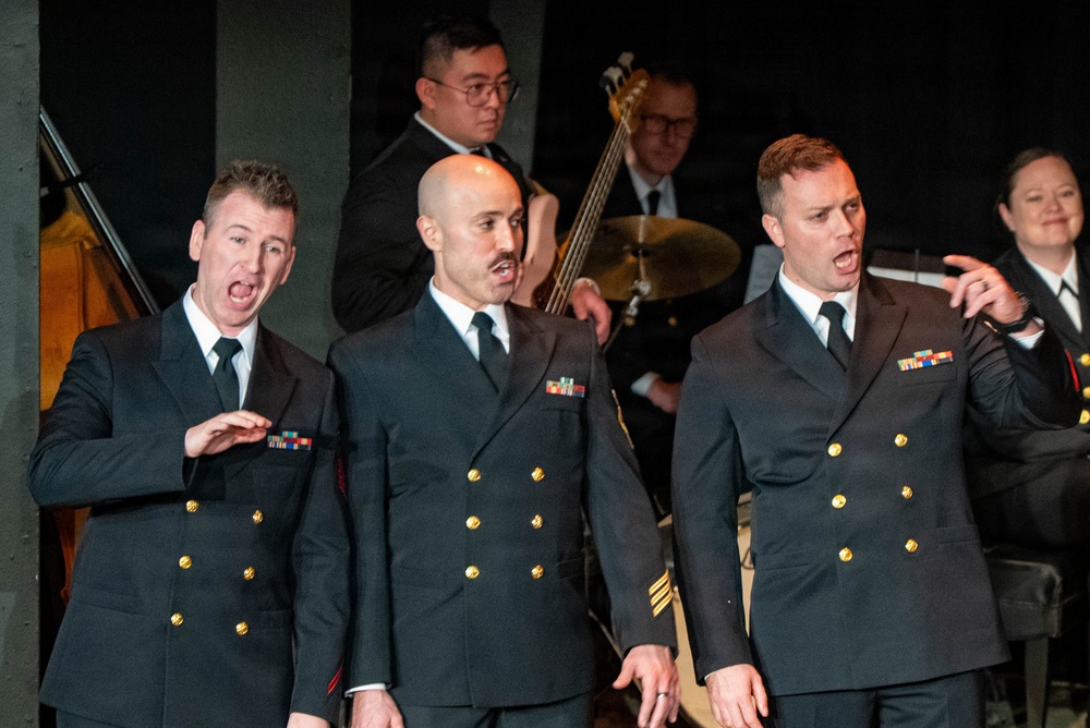 The US Navy Band Sea Chanters perform at the Earlville Opera House