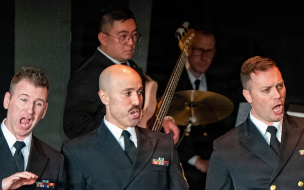 The US Navy Band Sea Chanters perform at the Earlville Opera House