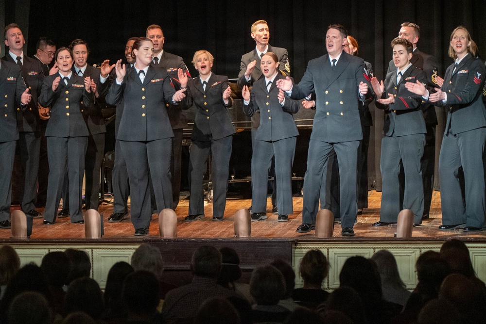 The US Navy Band Sea Chanters perform at the Earlville Opera House