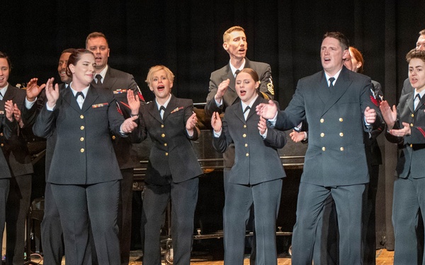 The US Navy Band Sea Chanters perform at the Earlville Opera House