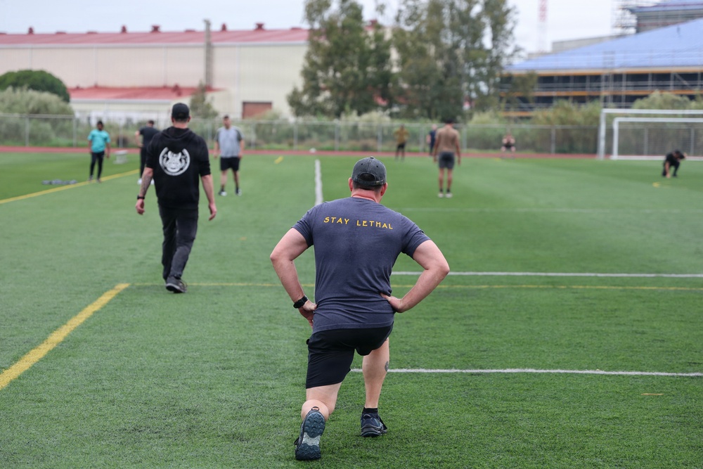 Seabees Honor 84 Years of Service with Birthday PT