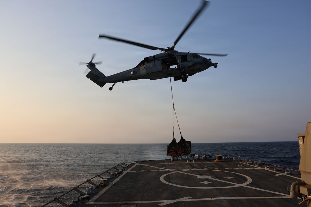 McFaul conducts replenishment-at-sea during Operation Epic Fury