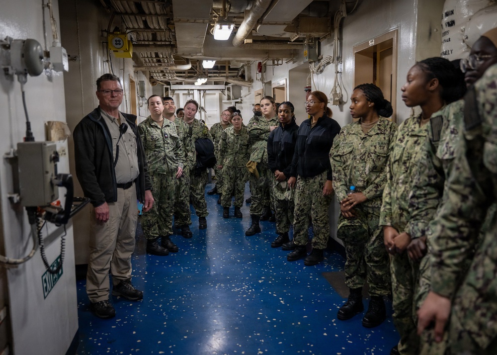 March 11, 2026 -- Sailors visit USNS John Lenthall (TAO 189) before COMFEX